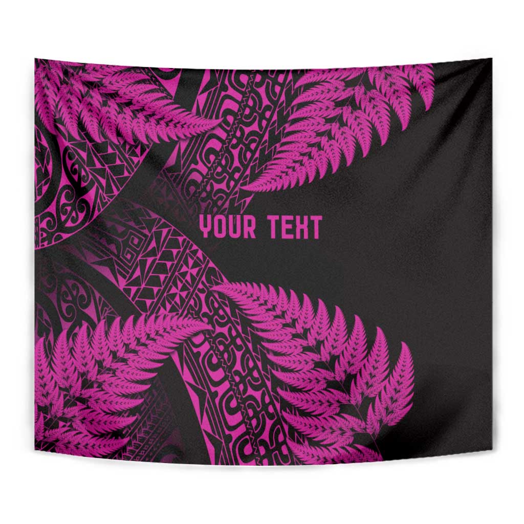 New Zealand Rugby Pacific Personalised Tapestry All Pink Maori Pasifika Fern Pattern