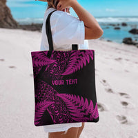 New Zealand Rugby Pacific Personalised Tote Bag All Pink Maori Pasifika Fern Pattern - Polynesian Pride