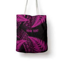New Zealand Rugby Pacific Personalised Tote Bag All Pink Maori Pasifika Fern Pattern - Polynesian Pride