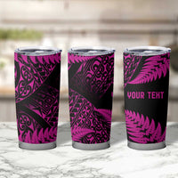New Zealand Rugby Pacific Personalised Tumbler Cup All Pink Maori Pasifika Fern Pattern