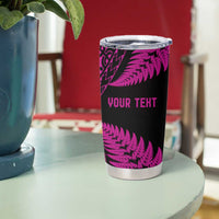New Zealand Rugby Pacific Personalised Tumbler Cup All Pink Maori Pasifika Fern Pattern