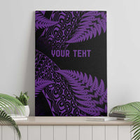 New Zealand Rugby Pacific Personalised Canvas Wall Art All Purple Maori Pasifika Fern Pattern