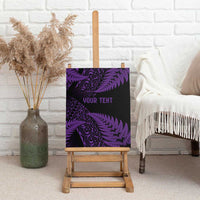 New Zealand Rugby Pacific Personalised Canvas Wall Art All Purple Maori Pasifika Fern Pattern