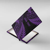 New Zealand Rugby Pacific Personalised Canvas Wall Art All Purple Maori Pasifika Fern Pattern
