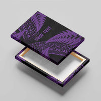 New Zealand Rugby Pacific Personalised Canvas Wall Art All Purple Maori Pasifika Fern Pattern