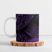 New Zealand Rugby Pacific Personalised Ceramic Mug All Purple Maori Pasifika Fern Pattern - Polynesian Pride