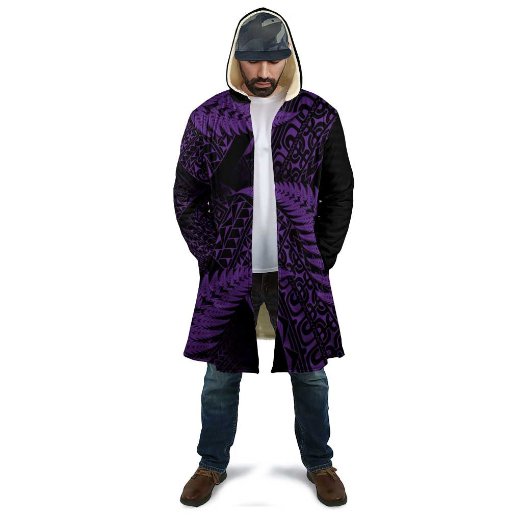 New Zealand Rugby Pacific Personalised Cloak All Purple Maori Pasifika Fern Pattern - Polynesian Pride