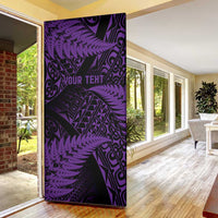 New Zealand Rugby Pacific Personalised Door Cover All Purple Maori Pasifika Fern Pattern - Polynesian Pride