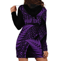 New Zealand Rugby Pacific Personalised Hoodie Dress All Purple Maori Pasifika Fern Pattern