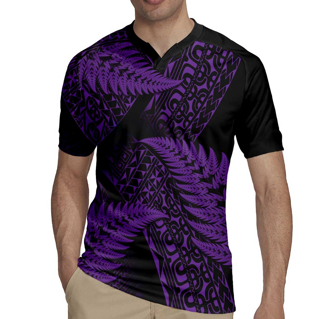New Zealand Rugby Pacific Personalised Rugby Jersey All Purple Maori Pasifika Fern Pattern