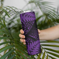 New Zealand Rugby Pacific Personalised Skinny Tumbler All Purple Maori Pasifika Fern Pattern