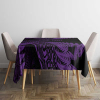 New Zealand Rugby Pacific Personalised Tablecloth All Purple Maori Pasifika Fern Pattern