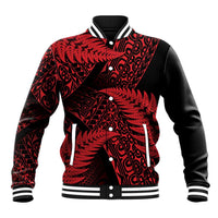 New Zealand Rugby Pacific Personalised Baseball Jacket All Red Maori Pasifika Fern Pattern