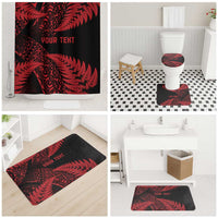 New Zealand Rugby Pacific Personalised Bathroom Set All Red Maori Pasifika Fern Pattern - Polynesian Pride
