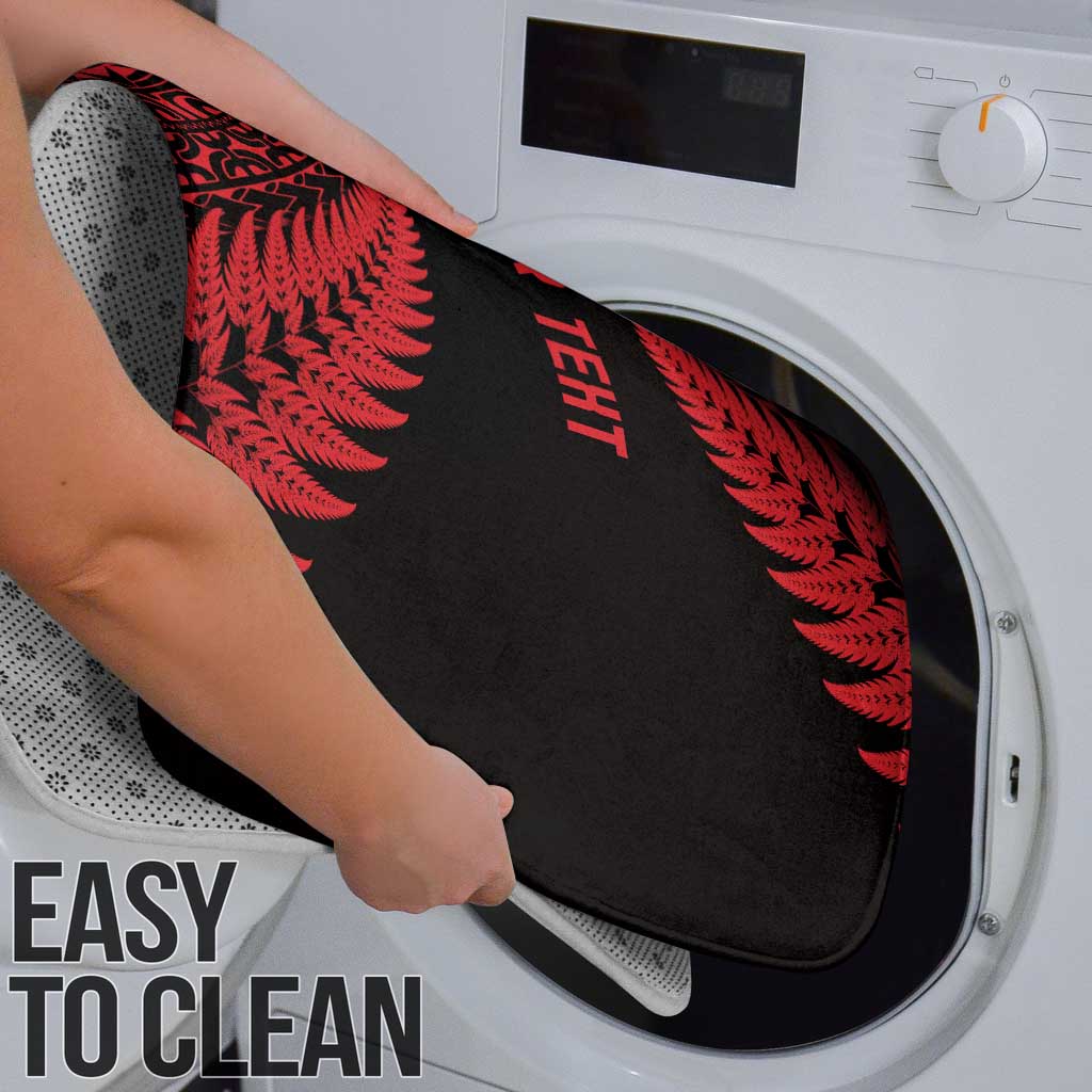 New Zealand Rugby Pacific Personalised Bathroom Set All Red Maori Pasifika Fern Pattern - Polynesian Pride