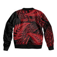 New Zealand Rugby Pacific Personalised Bomber Jacket All Red Maori Pasifika Fern Pattern