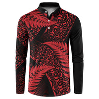 New Zealand Rugby Pacific Personalised Button Sweatshirt All Red Maori Pasifika Fern Pattern