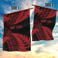 New Zealand Rugby Pacific Personalised Garden Flag All Red Maori Pasifika Fern Pattern