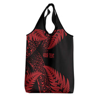New Zealand Rugby Pacific Personalised Grocery Bag All Red Maori Pasifika Fern Pattern