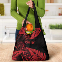 New Zealand Rugby Pacific Personalised Grocery Bag All Red Maori Pasifika Fern Pattern