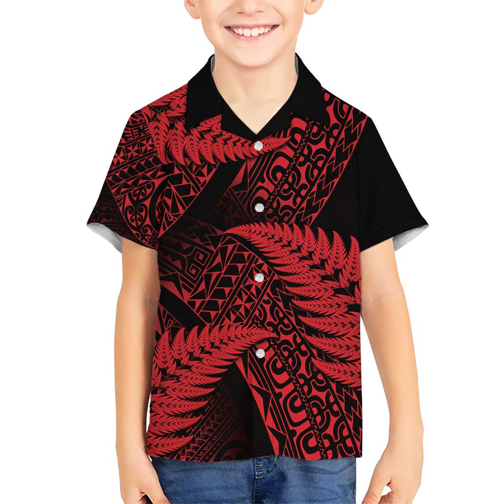 New Zealand Rugby Pacific Personalised Hawaiian Shirt All Red Maori Pasifika Fern Pattern