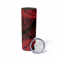 New Zealand Rugby Pacific Personalised Skinny Tumbler All Red Maori Pasifika Fern Pattern