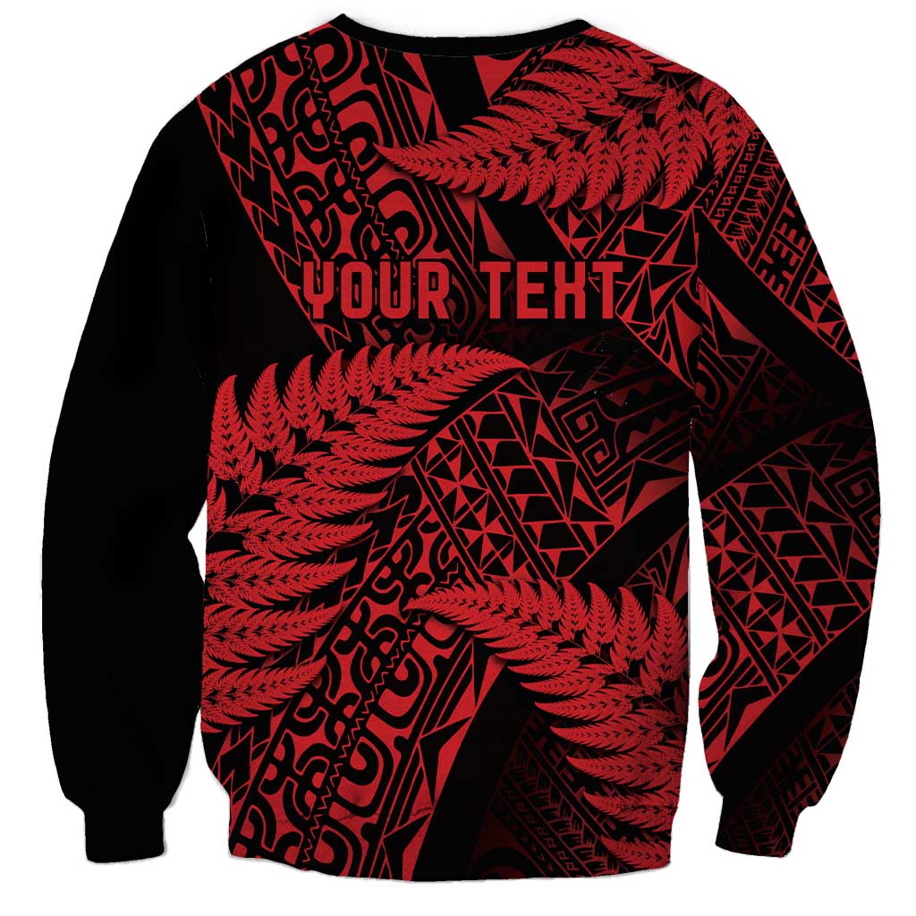 New Zealand Rugby Pacific Personalised Sweatshirt All Red Maori Pasifika Fern Pattern