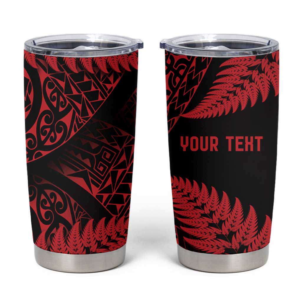 New Zealand Rugby Pacific Personalised Tumbler Cup All Red Maori Pasifika Fern Pattern