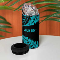 New Zealand Rugby Pacific Personalised 4 in 1 Can Cooler Tumbler All Turquoise Maori Pasifika Fern Pattern