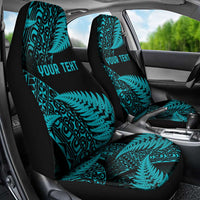 New Zealand Rugby Pacific Personalised Car Seat Cover All Turquoise Maori Pasifika Fern Pattern