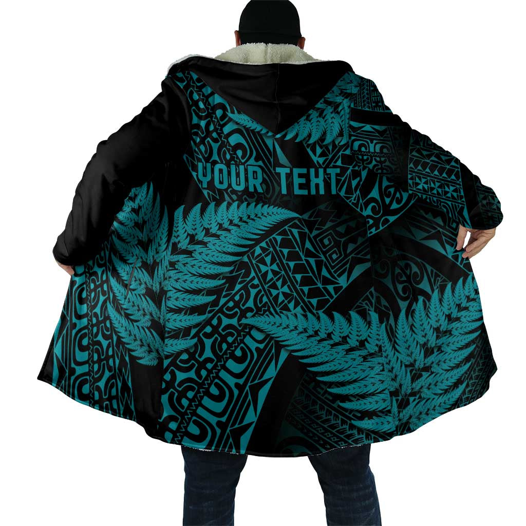 New Zealand Rugby Pacific Personalised Cloak All Turquoise Maori Pasifika Fern Pattern - Polynesian Pride