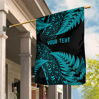 New Zealand Rugby Pacific Personalised Garden Flag All Turquoise Maori Pasifika Fern Pattern