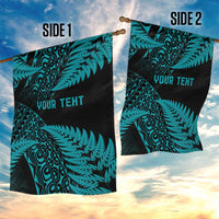 New Zealand Rugby Pacific Personalised Garden Flag All Turquoise Maori Pasifika Fern Pattern