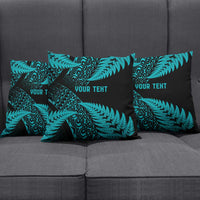 New Zealand Rugby Pacific Personalised Pillow Cover All Turquoise Maori Pasifika Fern Pattern - Polynesian Pride