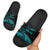 New Zealand Rugby Pacific Personalised Slide Sandals All Turquoise Maori Pasifika Fern Pattern - Polynesian Pride