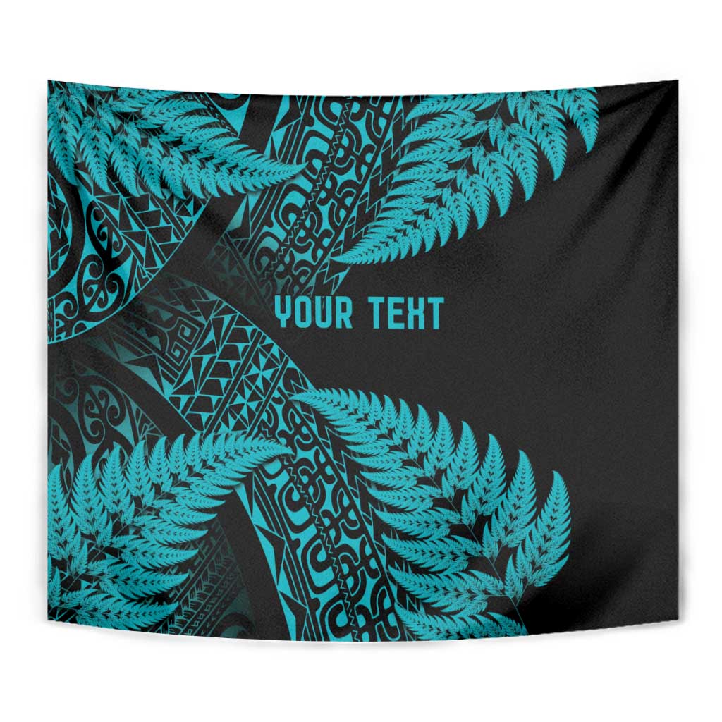 New Zealand Rugby Pacific Personalised Tapestry All Turquoise Maori Pasifika Fern Pattern