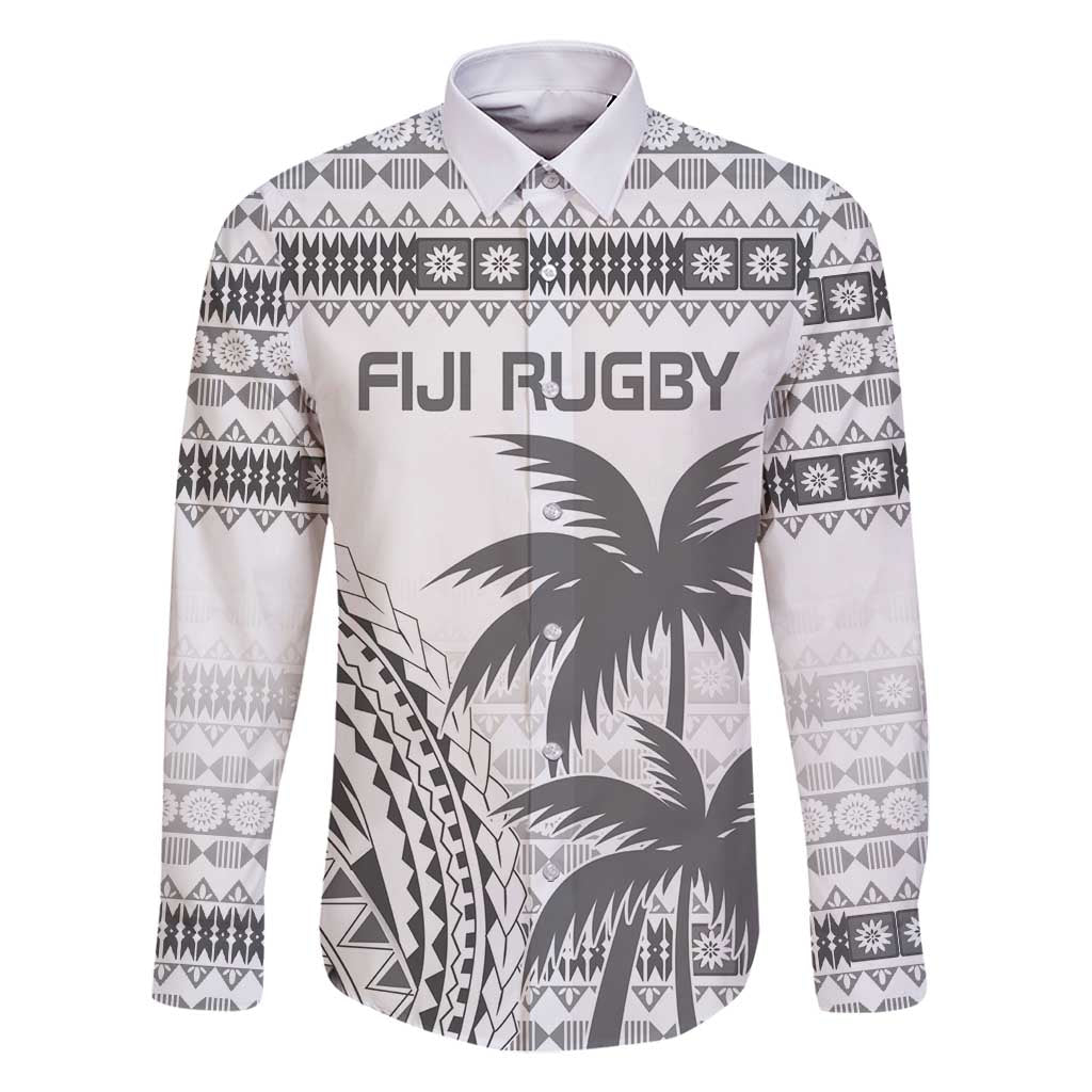 Custom Fiji Rugby Family Matching Long Sleeve Bodycon Dress and Hawaiian Shirt Polynesian Fijian Masi Palm Tree