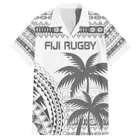 Custom Fiji Rugby Family Matching Off Shoulder Maxi Dress and Hawaiian Shirt Polynesian Fijian Masi Palm Tree