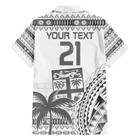Custom Fiji Rugby Hawaiian Shirt Polynesian Fijian Masi Palm Tree