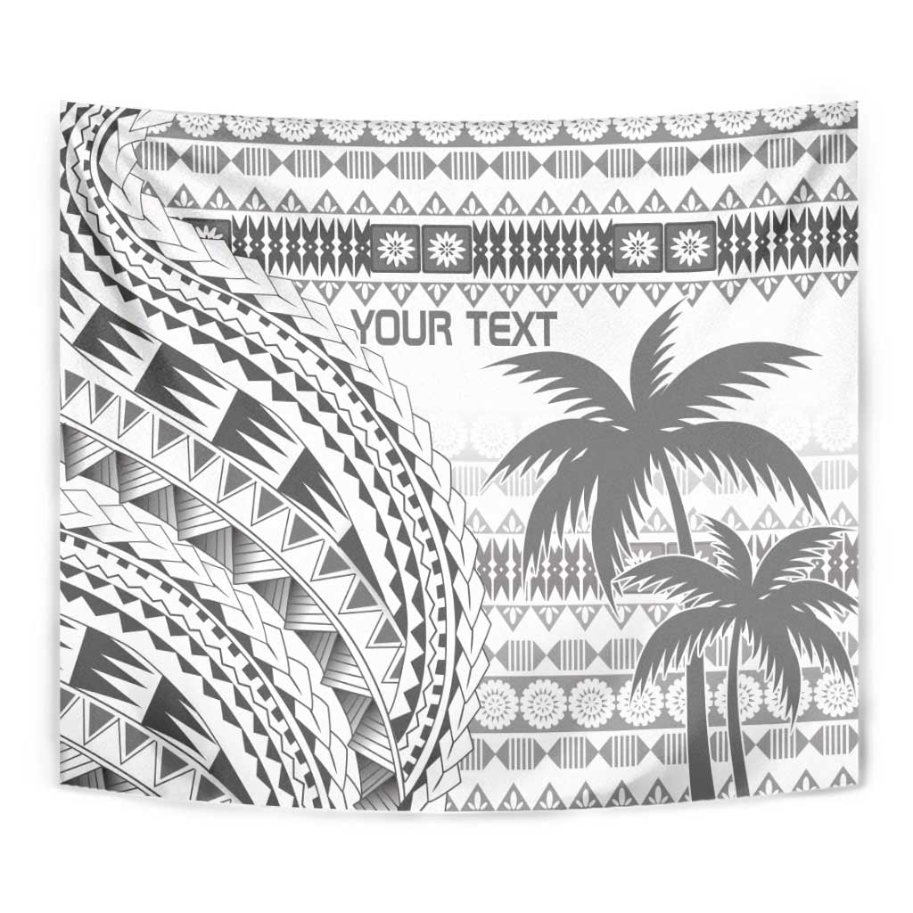Custom Fiji Rugby Tapestry Polynesian Fijian Masi Palm Tree