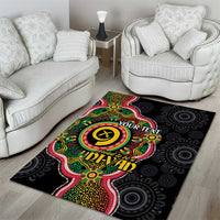 Vanuatu Personalised Area Rug Aboriginal Dot Paitnting - Polynesian Pride