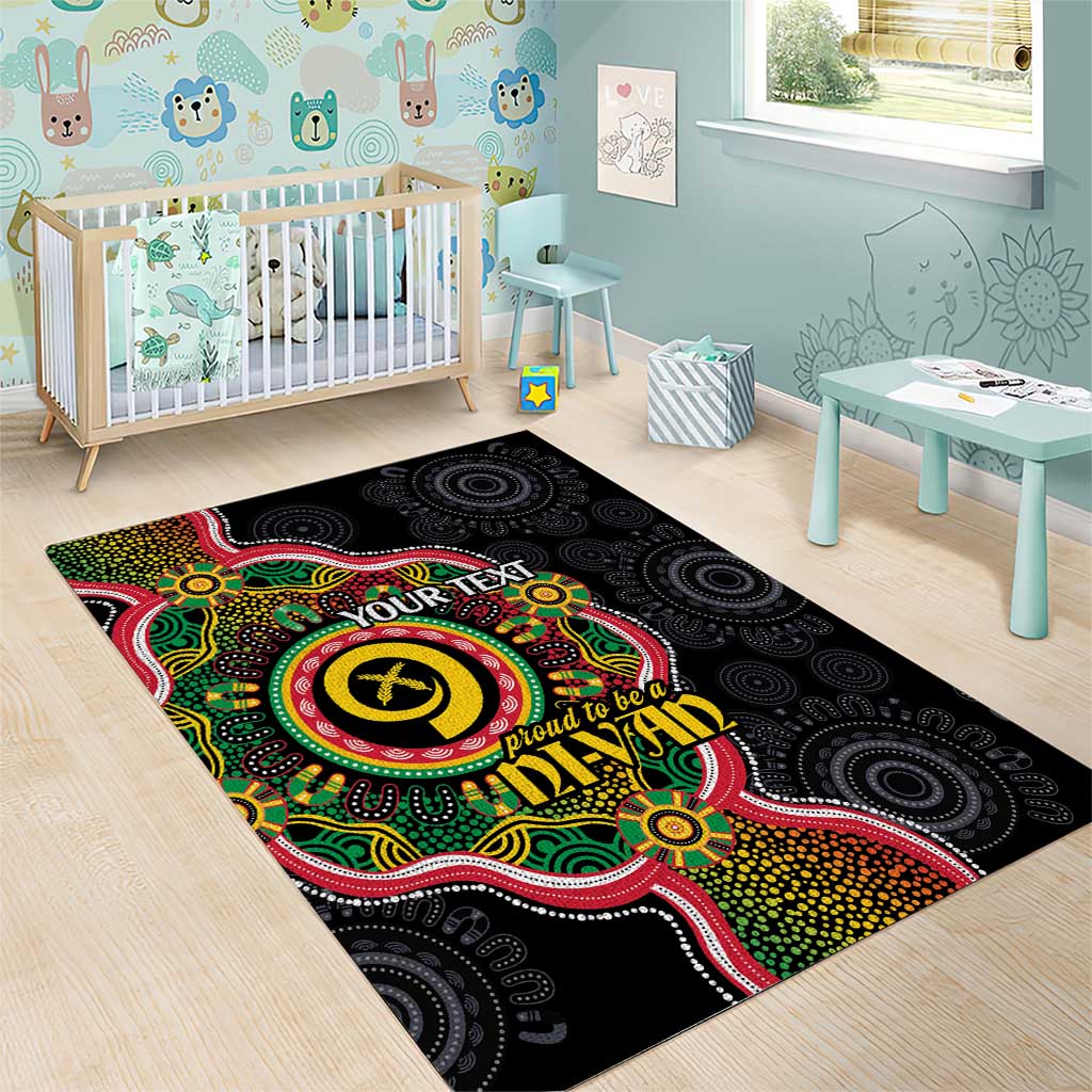 Vanuatu Personalised Area Rug Aboriginal Dot Paitnting - Polynesian Pride