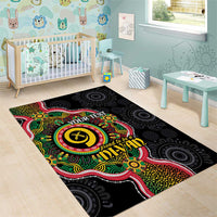 Vanuatu Personalised Area Rug Aboriginal Dot Paitnting - Polynesian Pride
