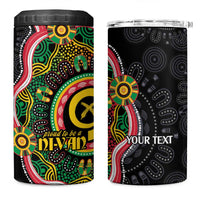Vanuatu Personalised 4 in 1 Can Cooler Tumbler Aboriginal Dot Paitnting - Polynesian Pride