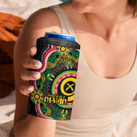 Vanuatu Personalised 4 in 1 Can Cooler Tumbler Aboriginal Dot Paitnting - Polynesian Pride