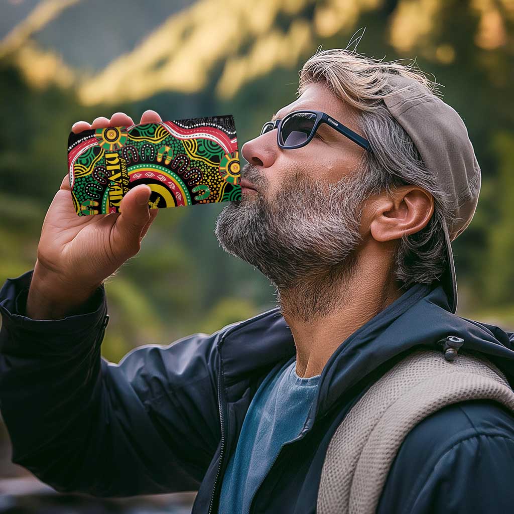 Vanuatu Personalised 4 in 1 Can Cooler Tumbler Aboriginal Dot Paitnting - Polynesian Pride