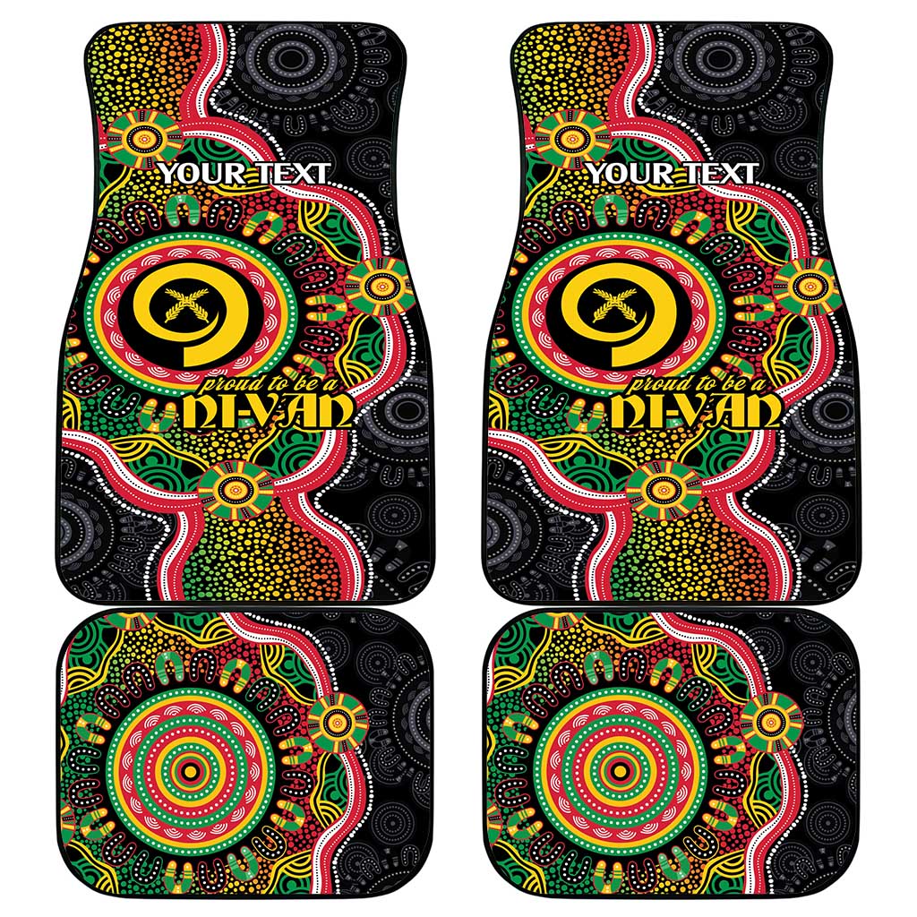 Vanuatu Personalised Car Mats Aboriginal Dot Paitnting - Polynesian Pride