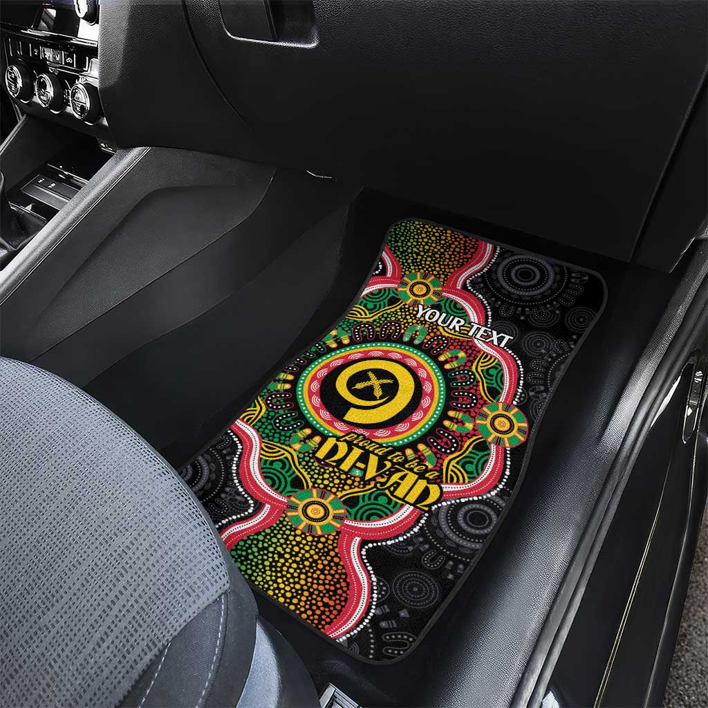 Vanuatu Personalised Car Mats Aboriginal Dot Paitnting - Polynesian Pride