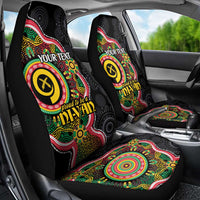 Vanuatu Personalised Car Seat Cover Aboriginal Dot Paitnting - Polynesian Pride