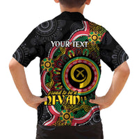 Vanuatu Personalised Family Matching Off The Shoulder Long Sleeve Dress and Hawaiian Shirt Aboriginal Dot Paitnting - Polynesian Pride